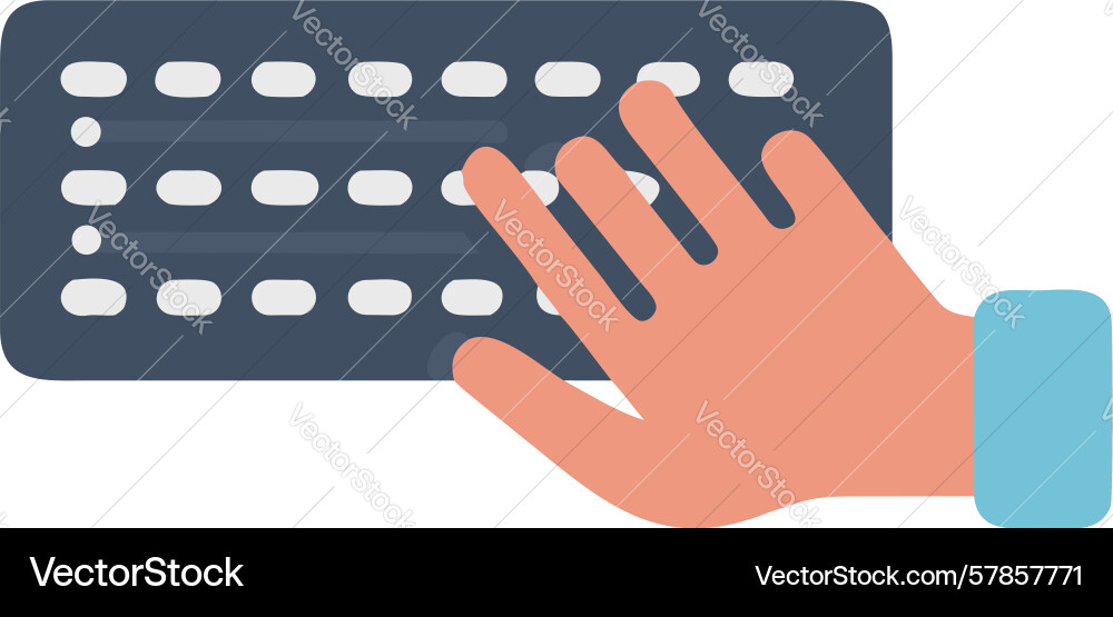 Minimalist keyboard with hands digital input vector image