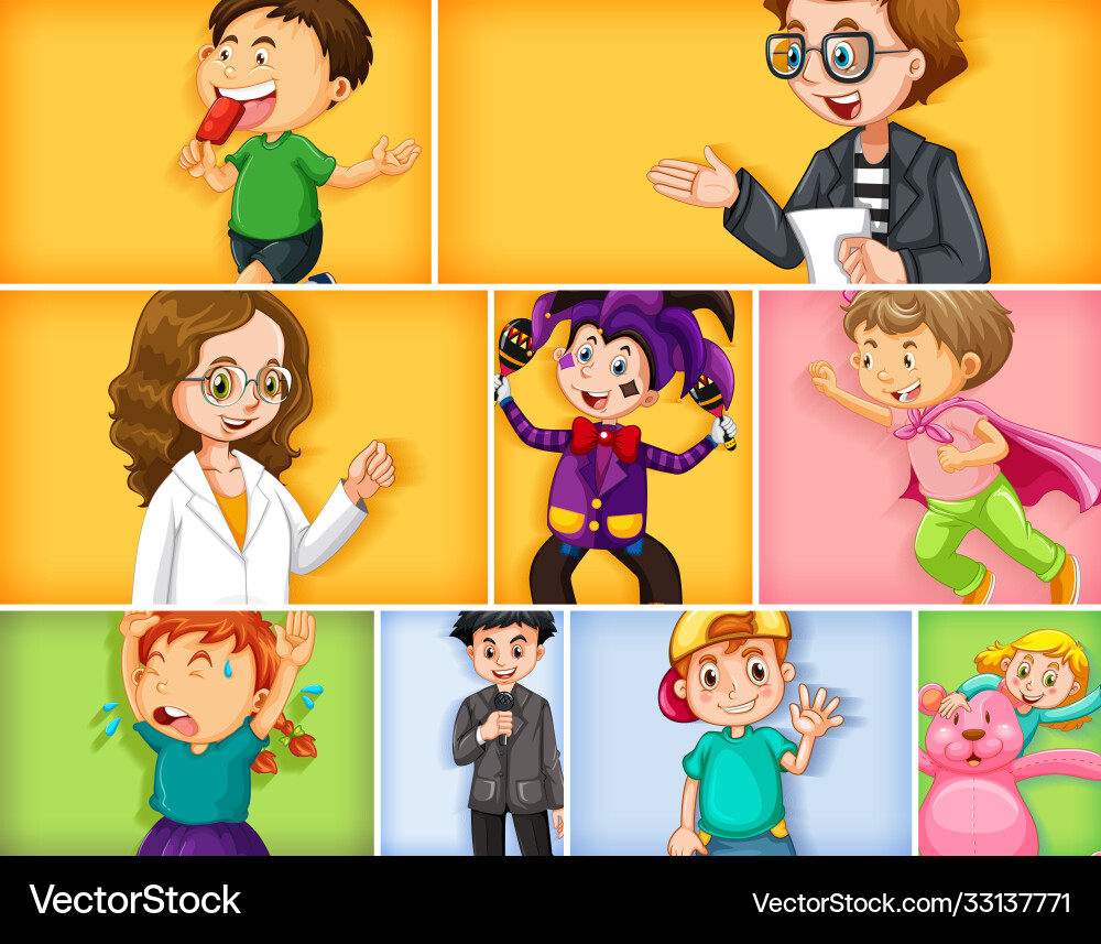 Set different kid characters Vector Image