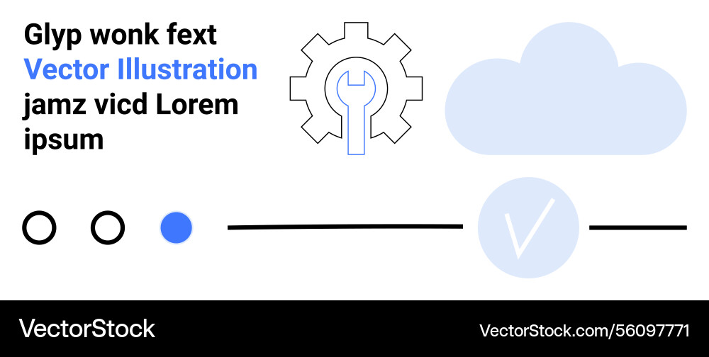 Tech interface elements with gear cloud Tech interface elements with gear cloud vector image