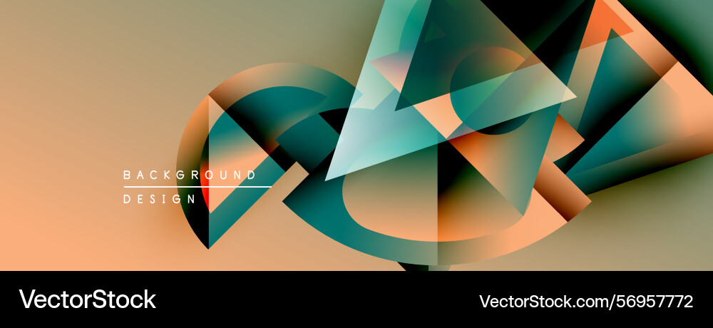 Abstract geometric shapes overlap creating Vector Image