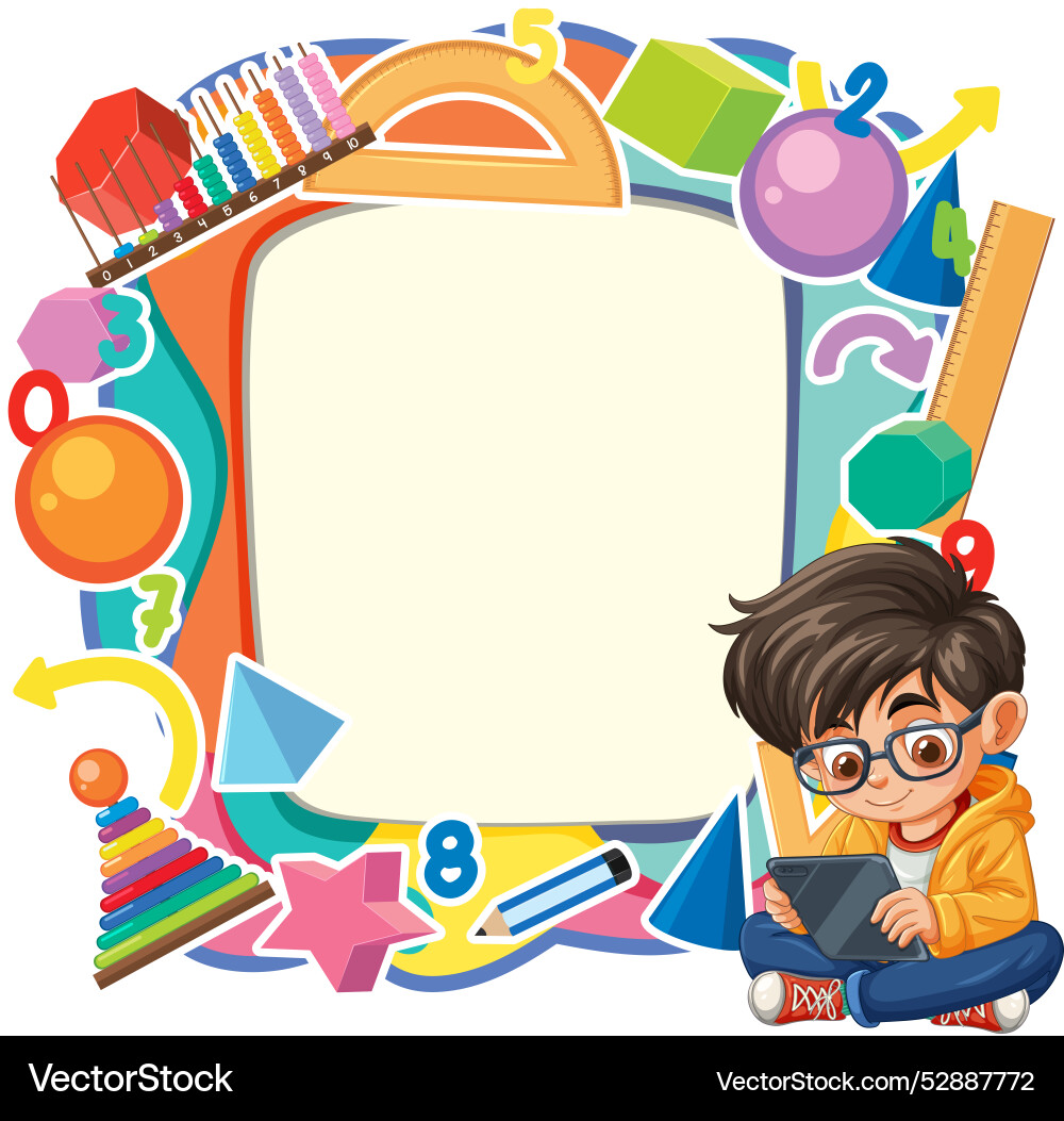 Child learning with educational tools and toys Vector Image