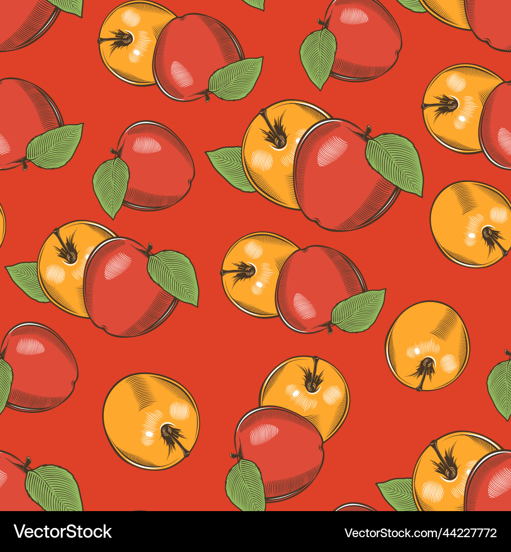 Colored seamless pattern with red and yellow Colored seamless pattern with red and yellow vector image