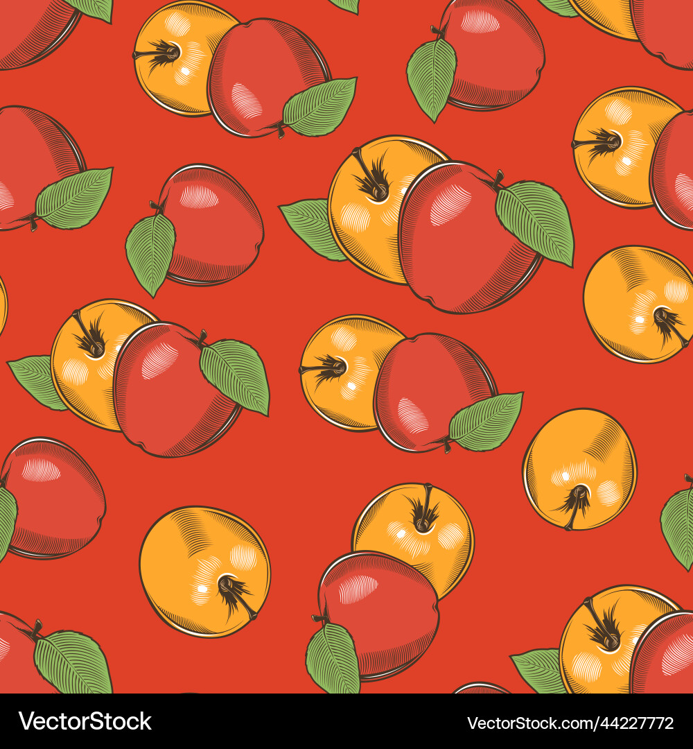 Colored seamless pattern with red and yellow vector image