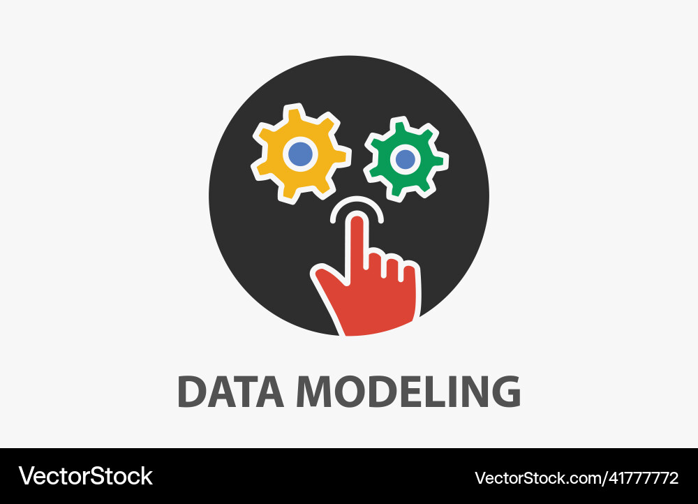 Data modeling icon isolated on white Data modeling icon isolated on white Vector Image