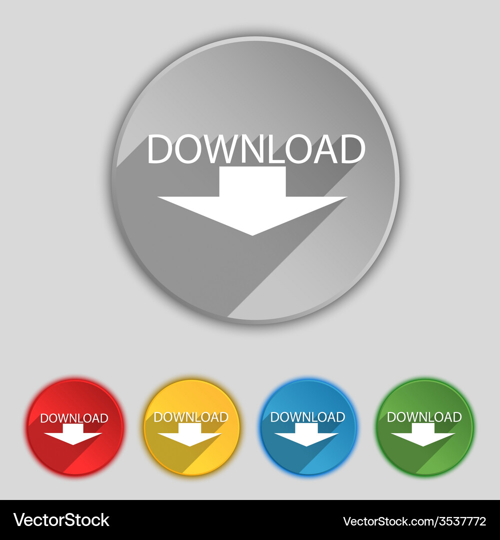 Download icon upload button load symbol set Vector Image