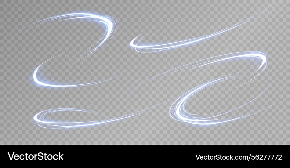 Elegant light motion lines on a transparent Vector Image