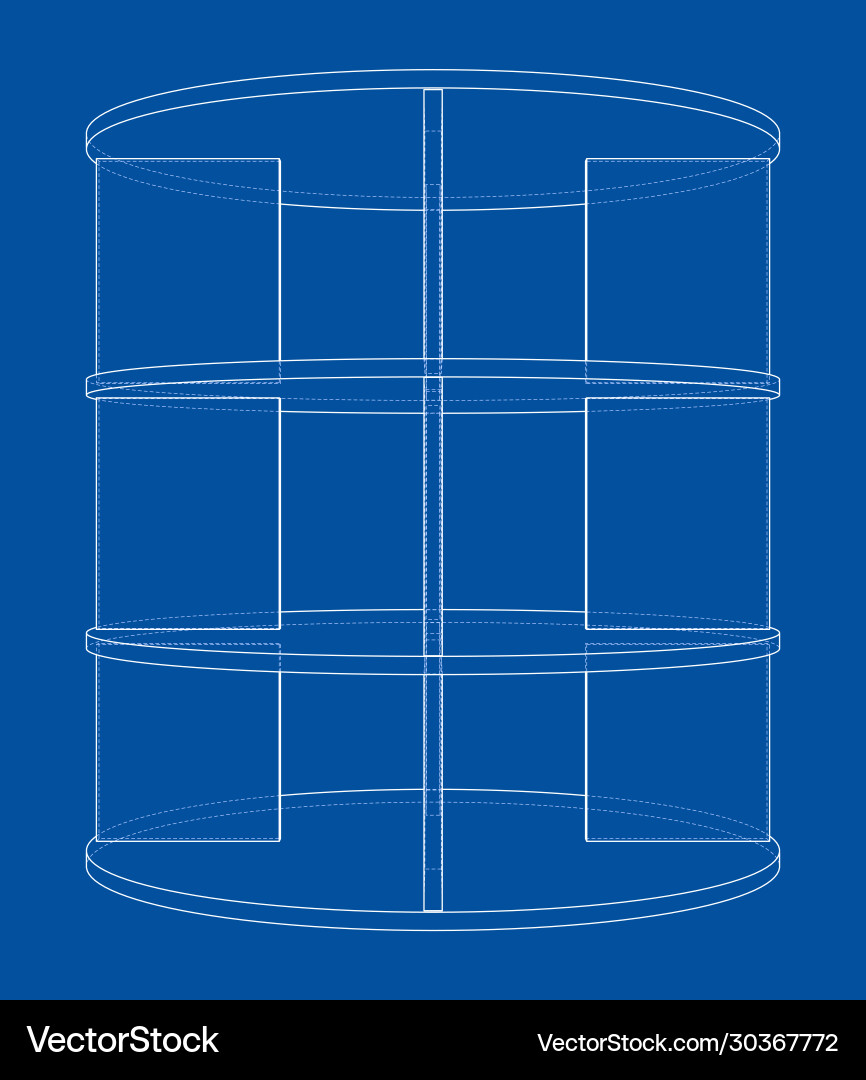 Empty showcase outline rendering 3d Empty showcase outline rendering 3d Vector Image