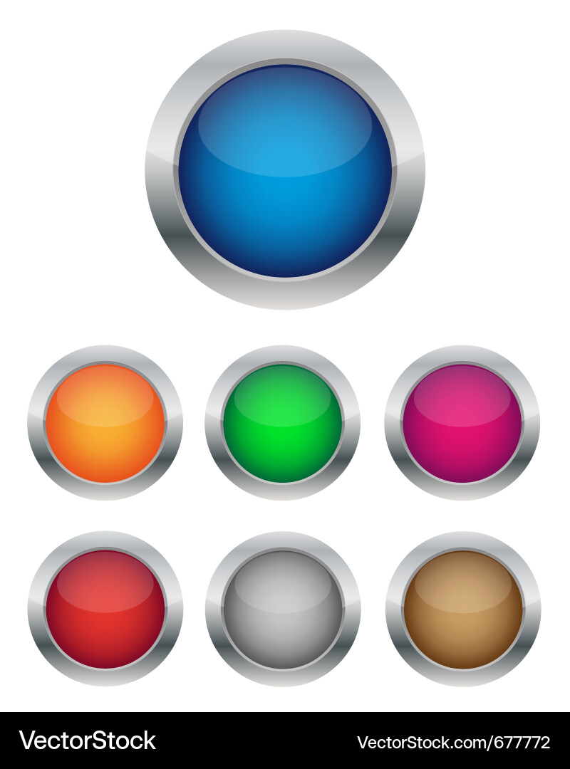 Glossy Button Collection vector image