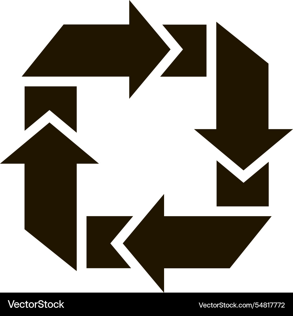 Interlocking arrows moving in a circular pattern Interlocking arrows moving in a circular pattern vector image