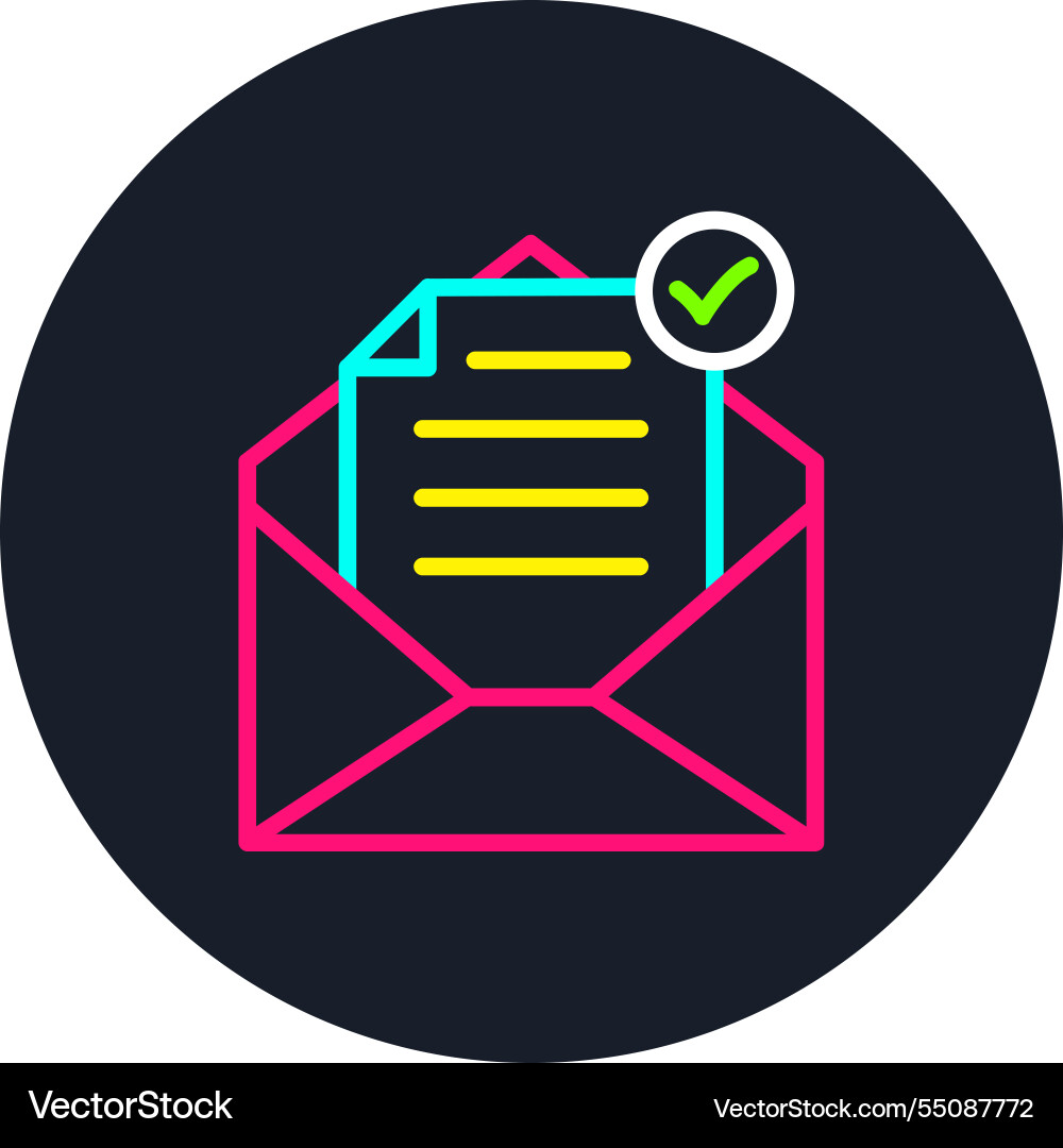 Mail line multi color icon Vector Image