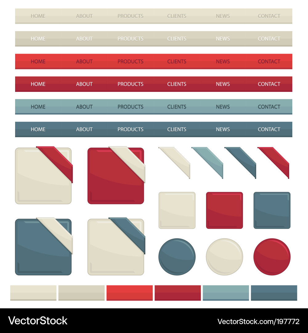 Modern Button Collection Vector Image