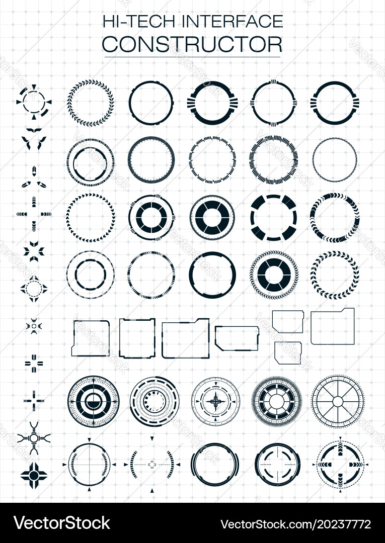 Modern Tech Interface Elements vector image