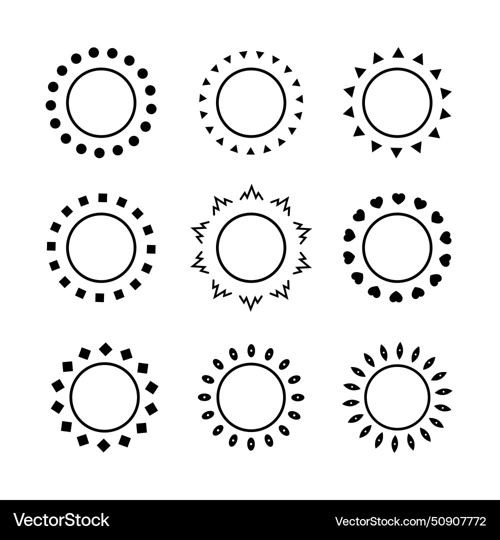 Sun burst dashed line aesthetic abstract element Sun burst dashed line aesthetic abstract element vector image