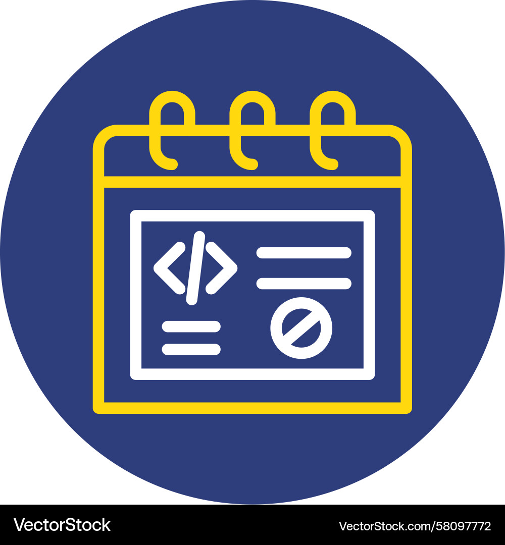 Time Block Icon - Dual Line Circle Vector Image