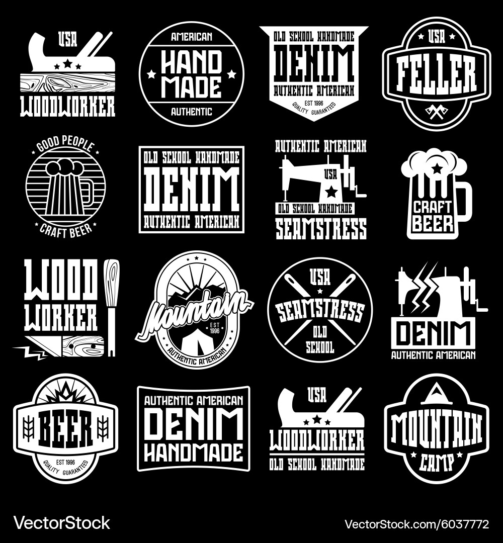 Vintage Woodworker Badges vector image