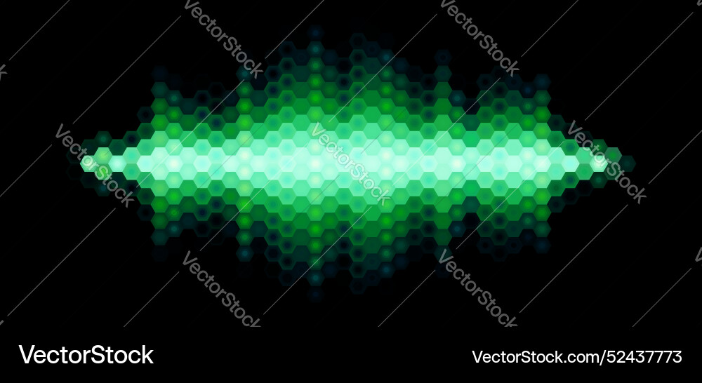 Audio or music shiny sound waveform with hexagonal Audio or music shiny sound waveform with hexagonal vector image