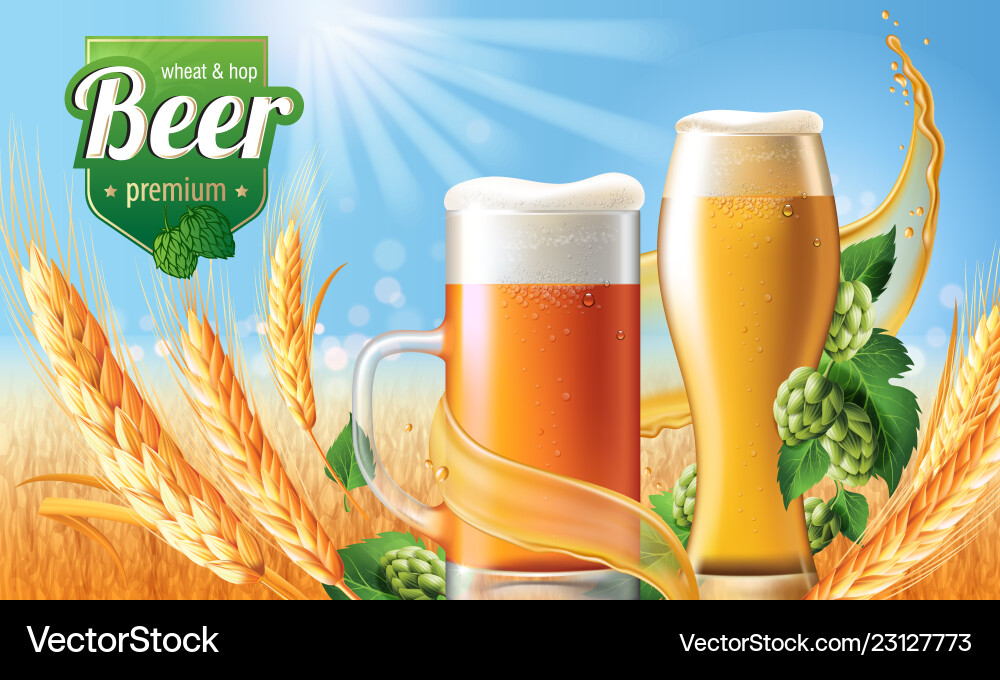 Bier Poster Vorlage für klassische weiße Anzeige Bier Poster Vorlage für klassische weiße Anzeige vektorbild