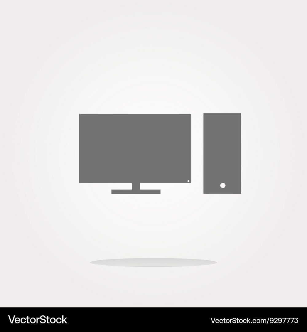 Computer pc icon button Vector Image
