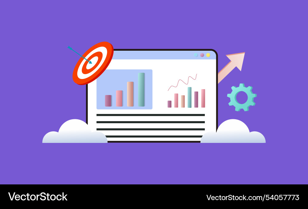 Data analytics seo optimization dashboard Data analytics seo optimization dashboard vector image