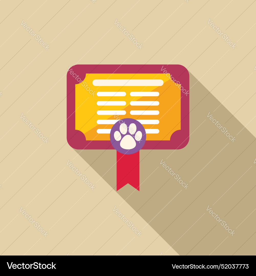 Dog training school certificate with ribbon Dog training school certificate with ribbon vector image