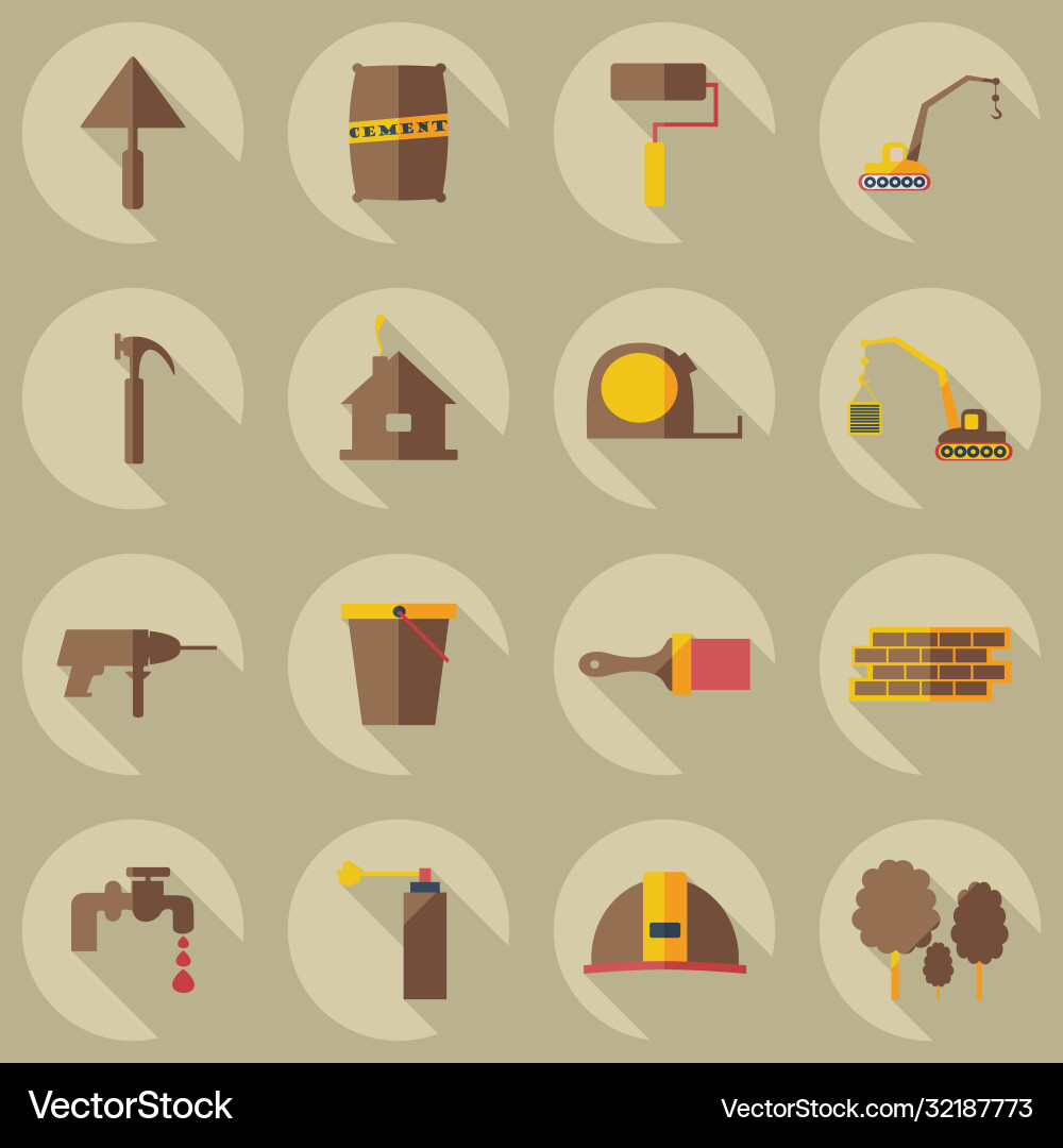 Flat concept set modern design with shadow Flat concept set modern design with shadow Vector Image
