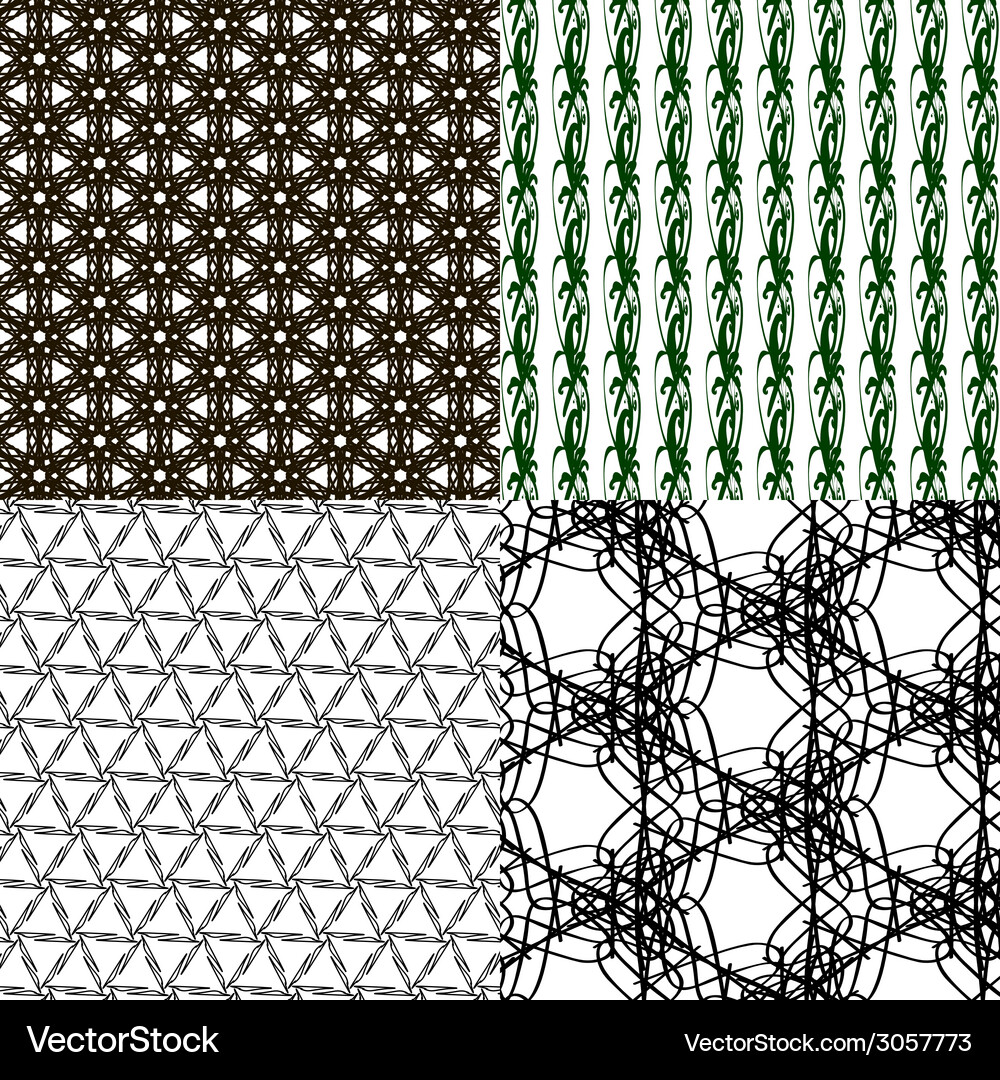 Geometric patterns tiling set of abstract vintage Vector Image
