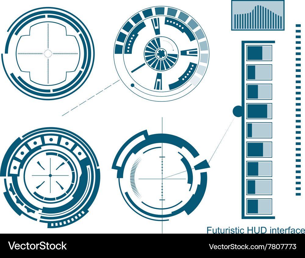 Graphic touch user interface hud Vector Image