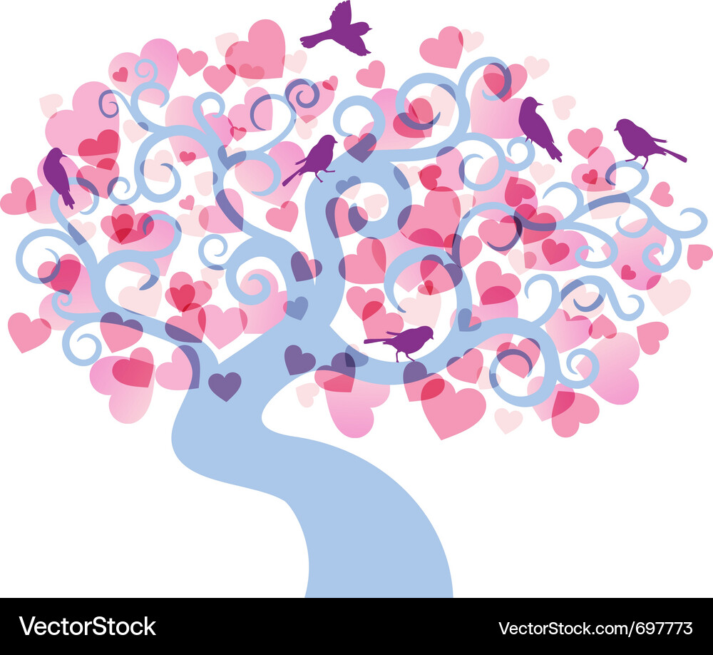 Heart Tree Background Vector Image