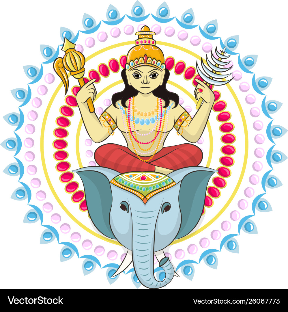 Indian god hinduism godhead goddess Indian god hinduism godhead goddess Vector Image