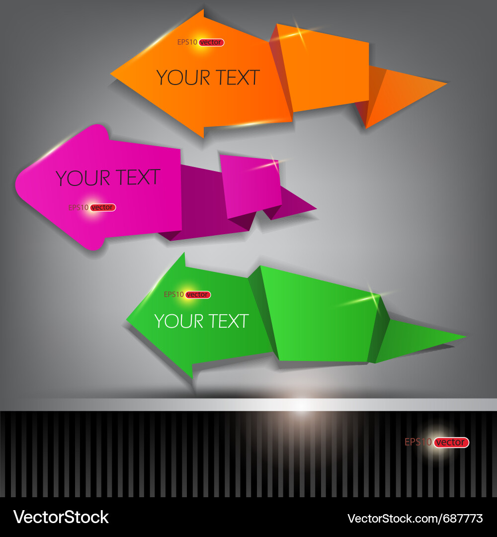 Paper arrows on a gray background with place for t Vector Image