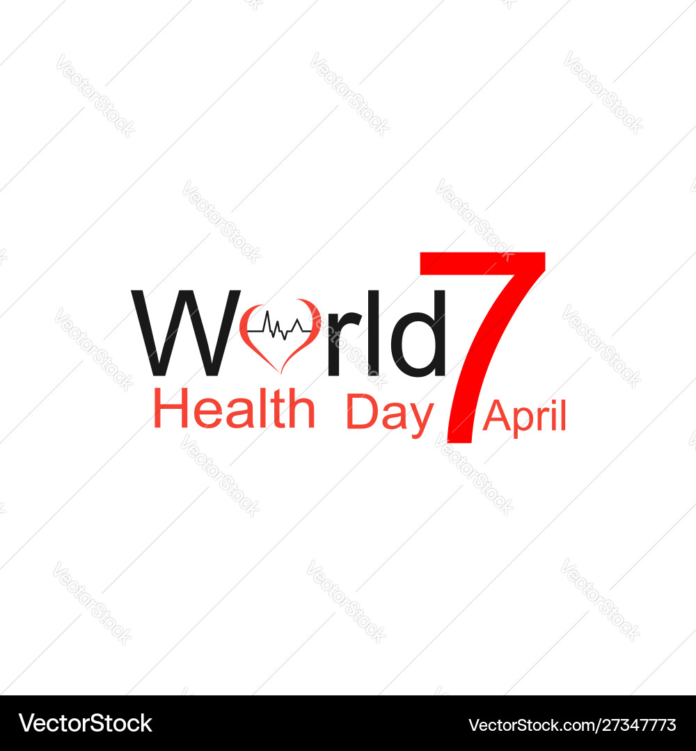 World health day design concept april 7 heart World health day design concept april 7 heart Vector Image
