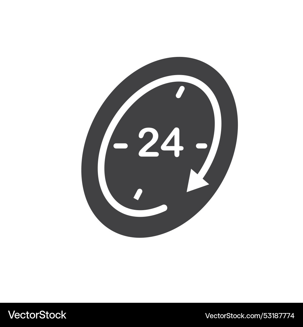 24 hour non stop icon element concept design vector image