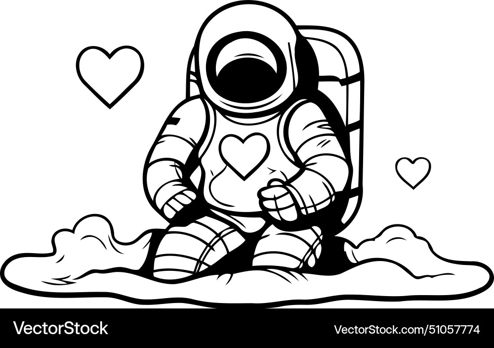 Astronaut in spacesuit of space Vector Image