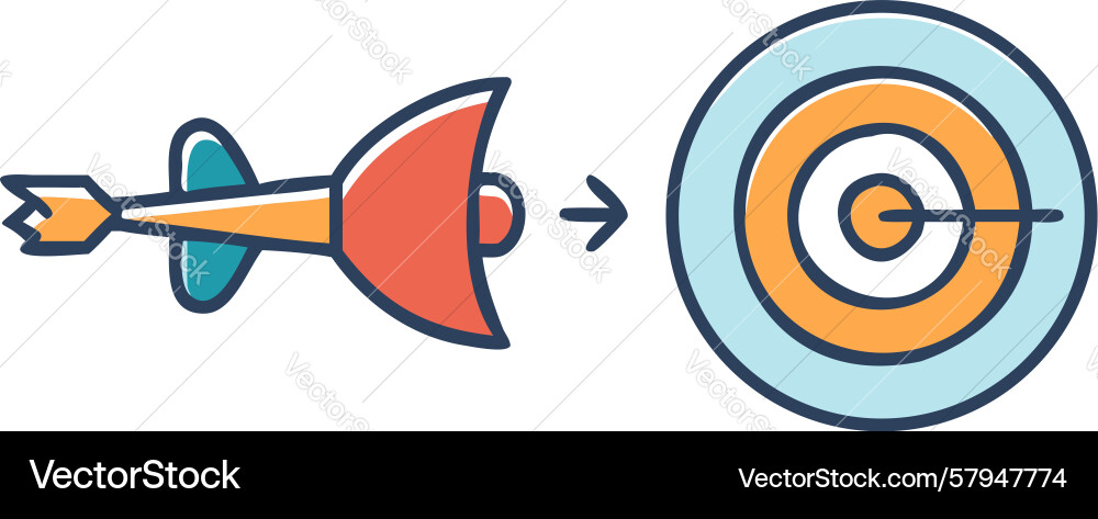 Dual Dart Target - Multiple Hits Vector Image