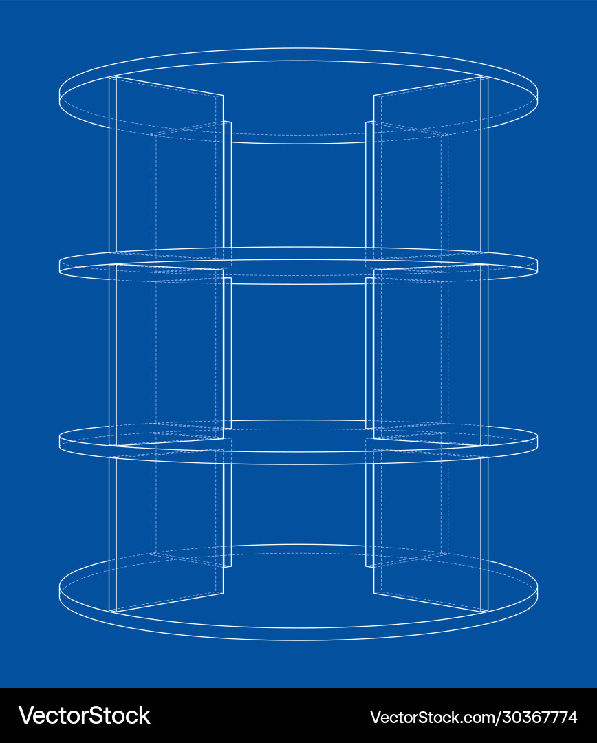 Empty showcase outline rendering 3d vector image