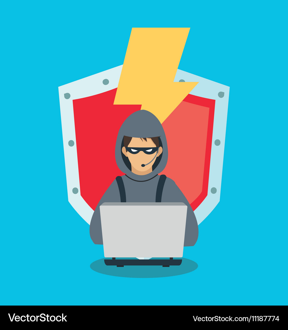 Hacker and security system design Vector Image