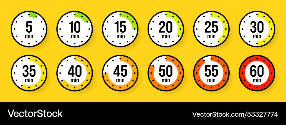 Stopwatch icons colorful simple chronometer time Stopwatch icons colorful simple chronometer time vector image