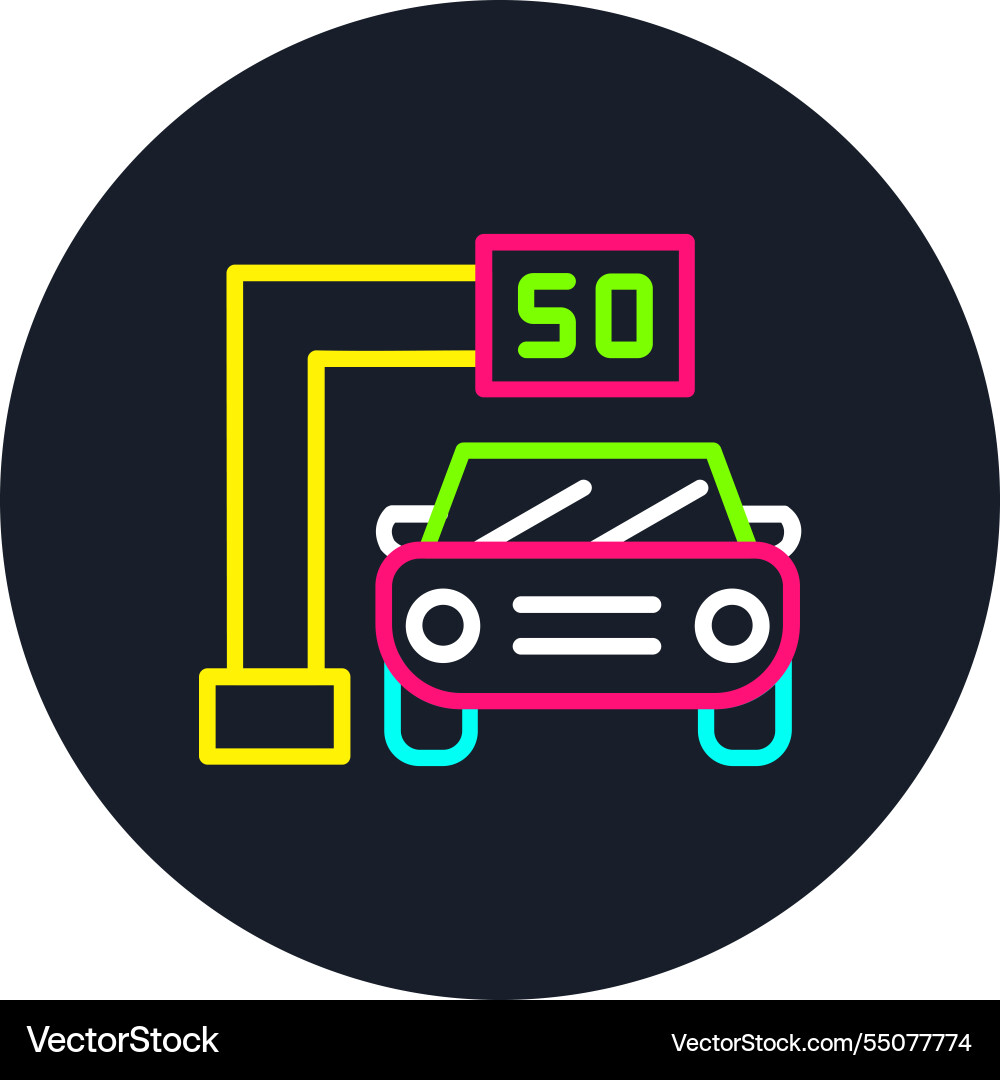 Traffic camera line multi color icon Vector Image