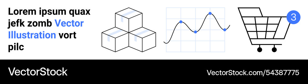 Business and e-commerce elements with graph cubes Business and e-commerce elements with graph cubes vector image