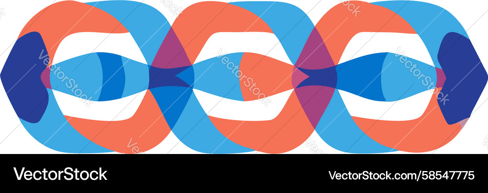 Connected Geometric Flow Pattern Vector Image