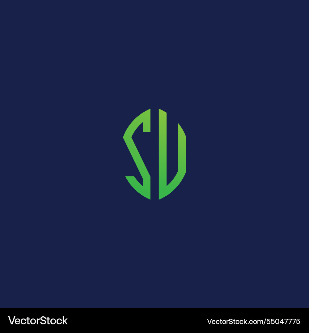 Creative initial letters zu with eco leaf shape Vector Image