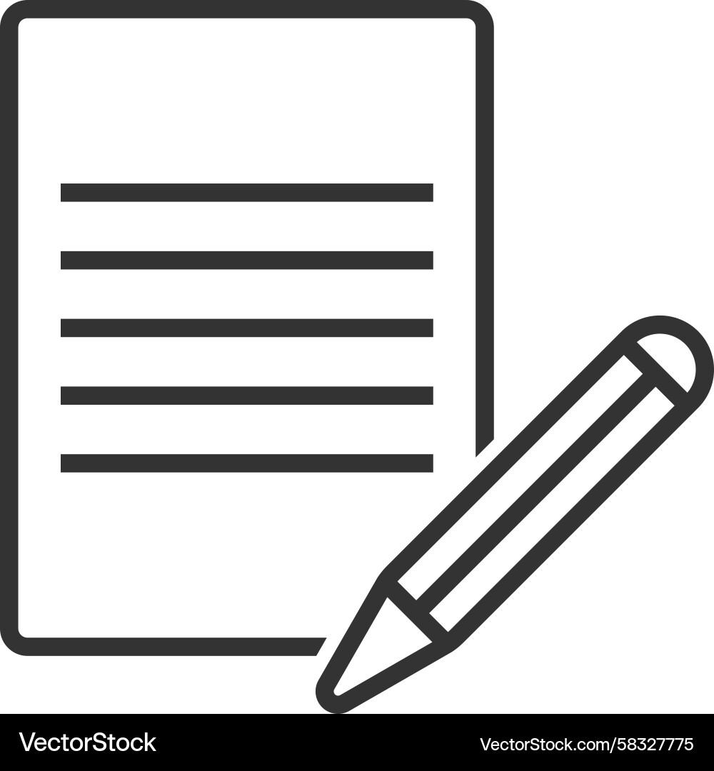Document with Pencil - Write Icon Vector Image