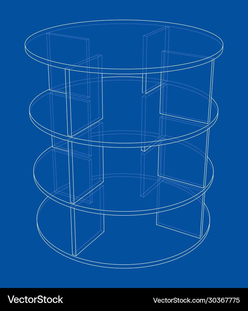 Empty showcase outline rendering 3d vector image