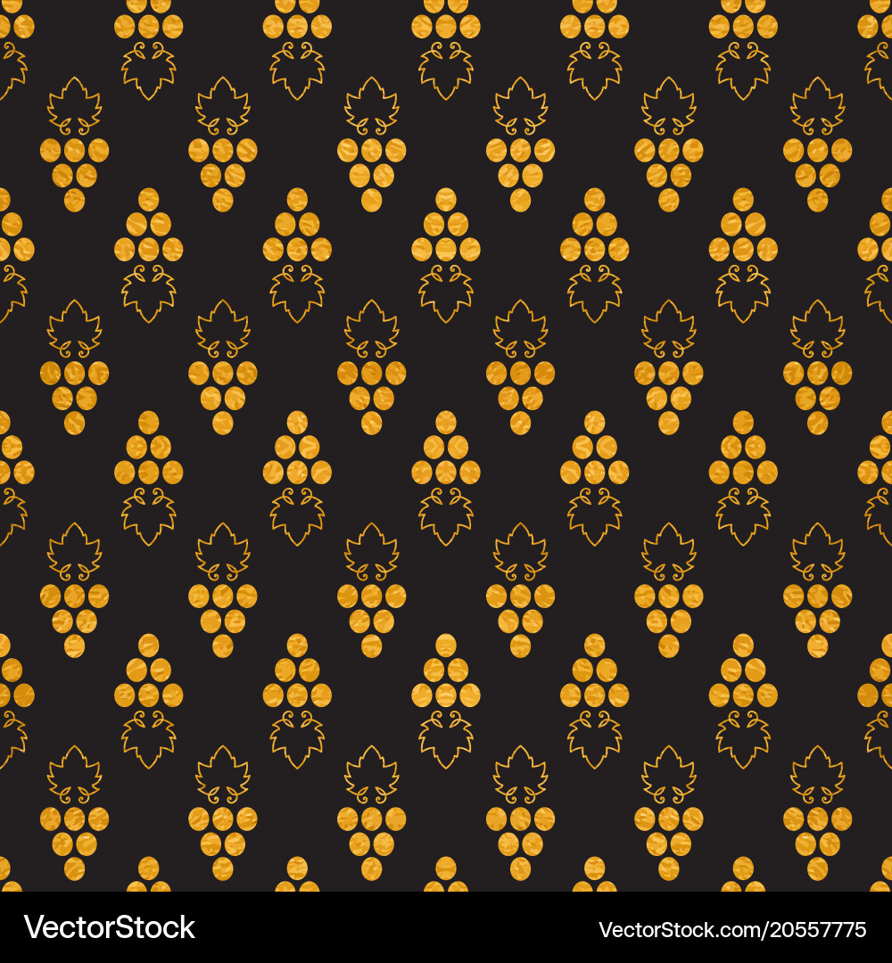 Golden Grape Pattern Vector Image