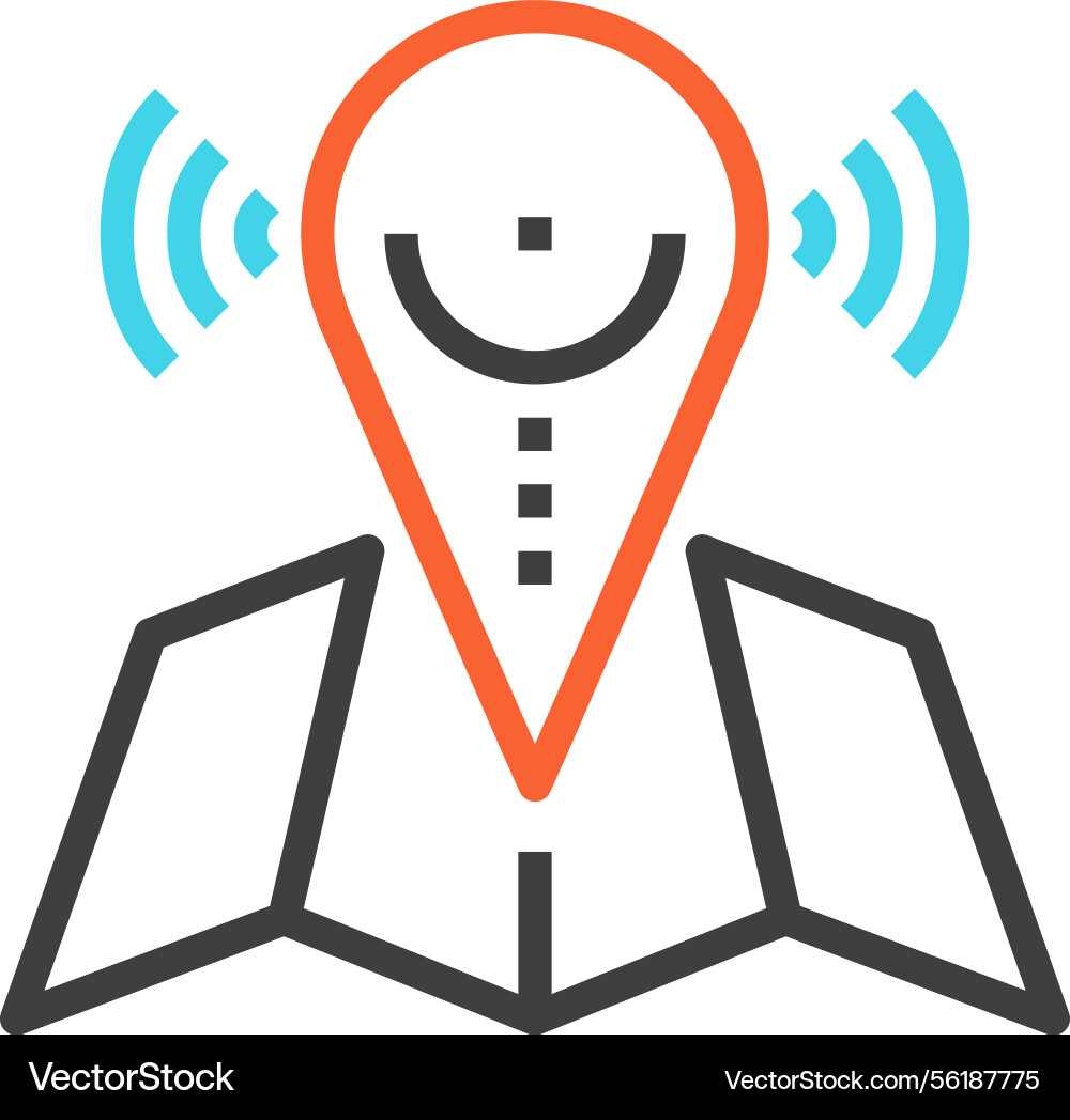 Gps navigation flat line web icon concept Gps navigation flat line web icon concept vector image
