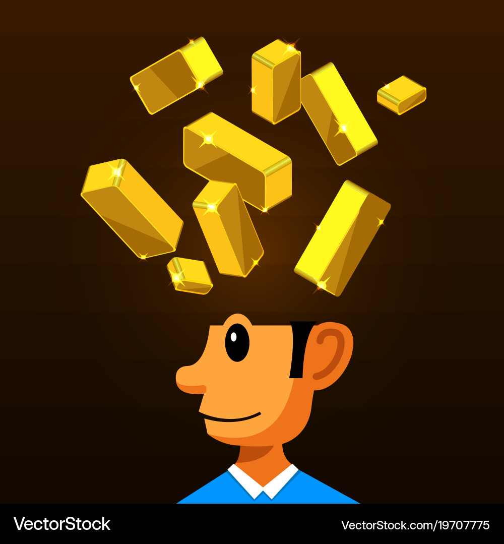 Graph element gold and information report show vector image