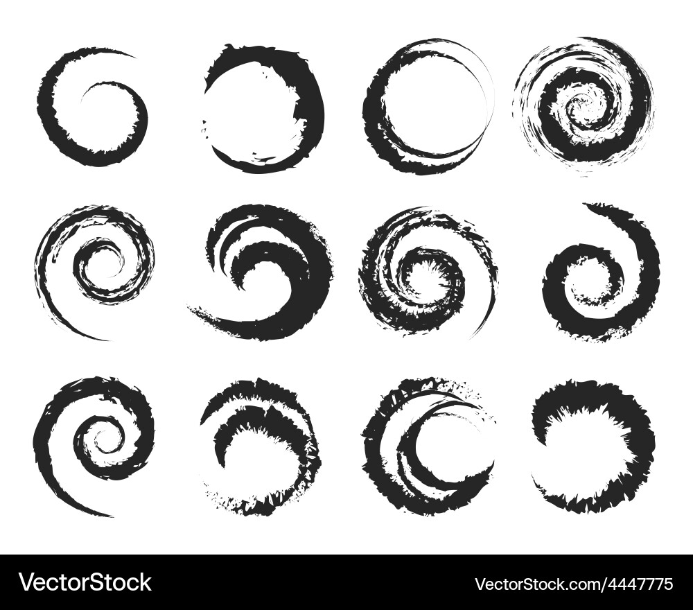 Grunge circle shapes Royalty Free Vector Image