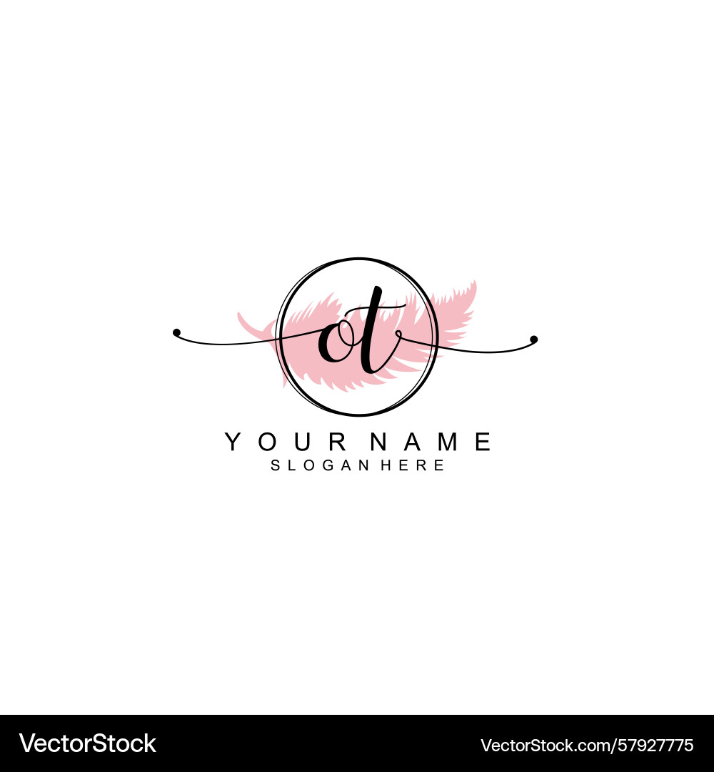 Handwriting logo concepts with initial ot Vector Image