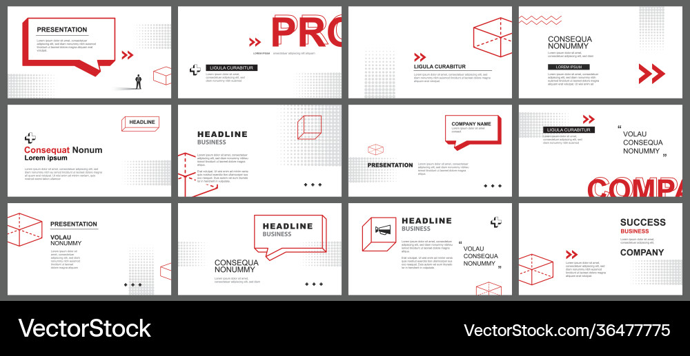 Presentation and slide layout template red Presentation and slide layout template red vector image