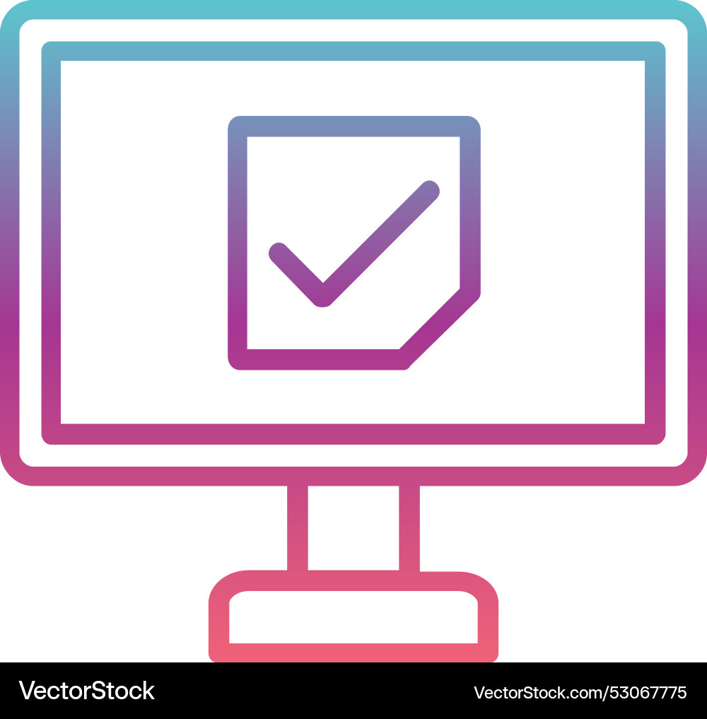 Tick mark line gradient design Vector Image
